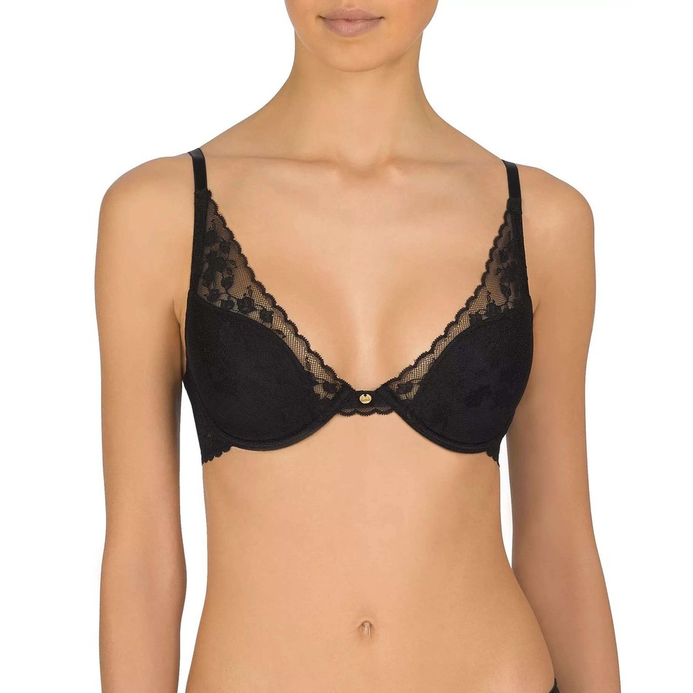 Natori Cherry Blossom Convertible Unlined Underwire Bra Black‎ 32B NEW
